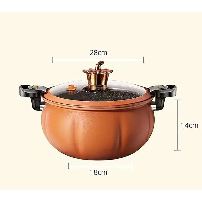 Panela Micro Pressão 8 Litros em Alumínio Fundido | Revestimento Cerâmico Antiaderente | Design Abóbora Premium