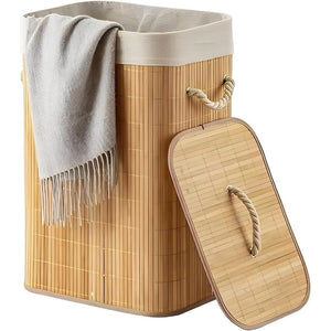 Cesto de Roupas Bambu Retangular