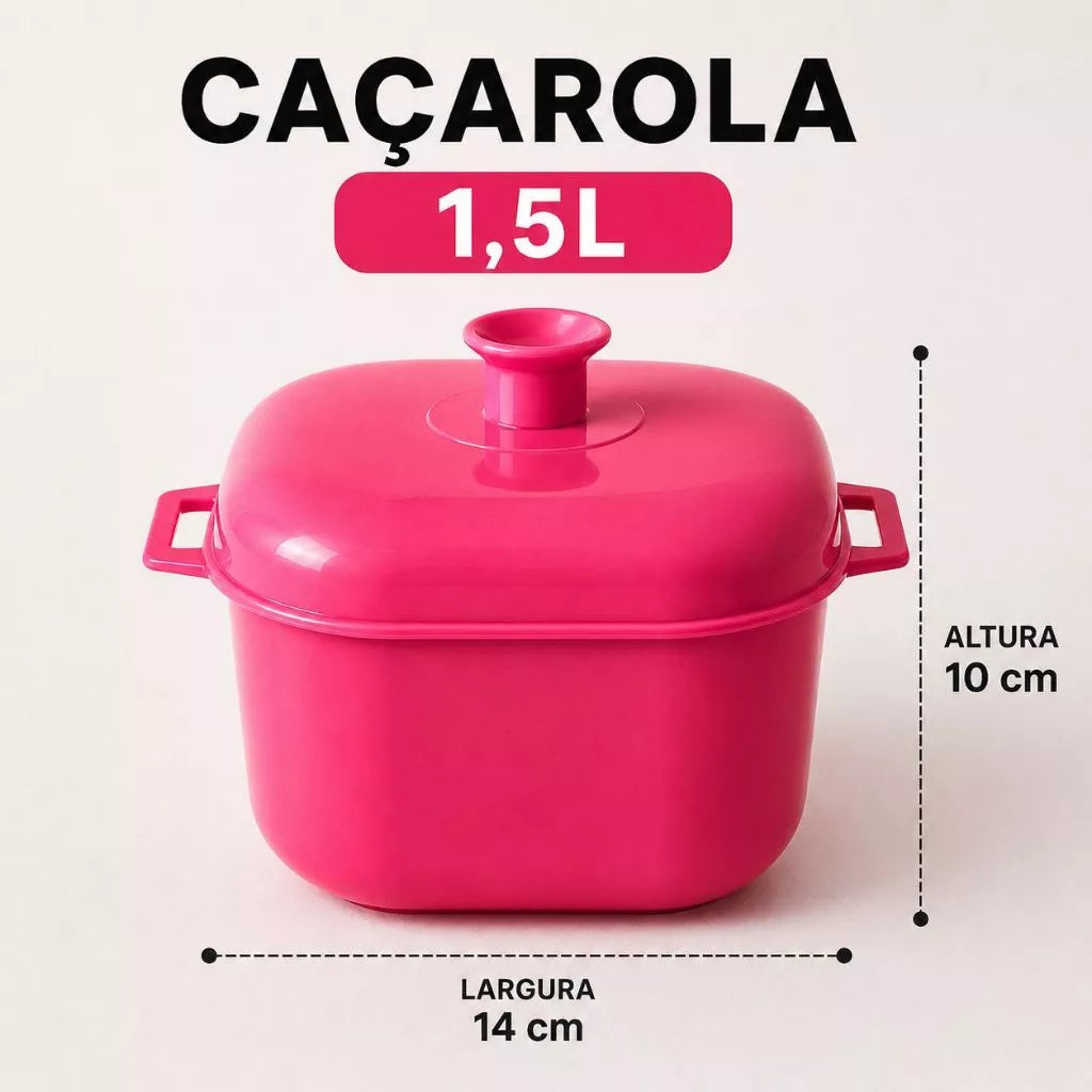 Kit 5 Panelas Caçarolas para Freezer e Micro-ondas
