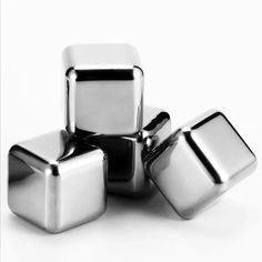 Cubos De Gelo De Aço Inox Com Pegador - Reutilizável