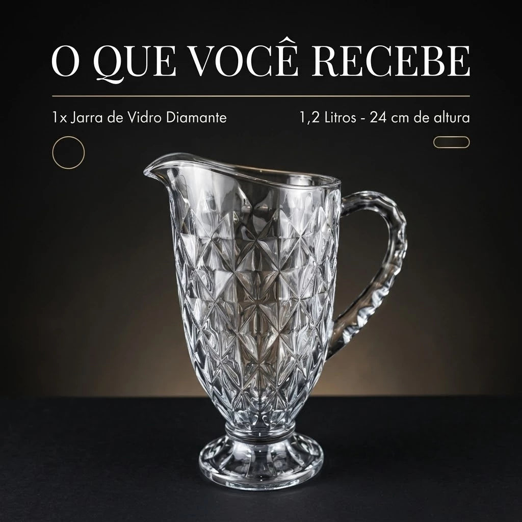 Jarra de Vidro Diamond Housee