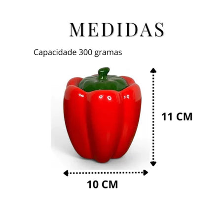Porta Temperos Cerâmica Pimentão
