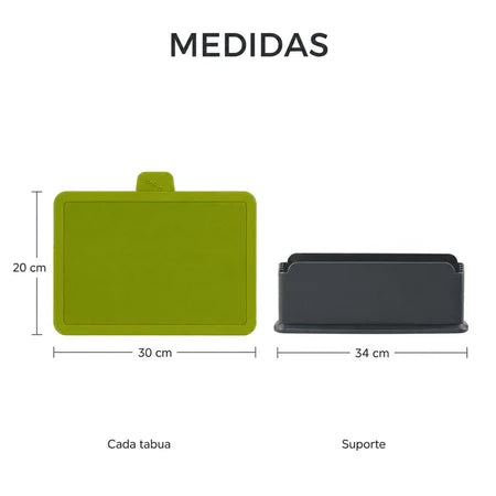 Conjunto 4 Tábuas de Corte com Suporte Arco-íris