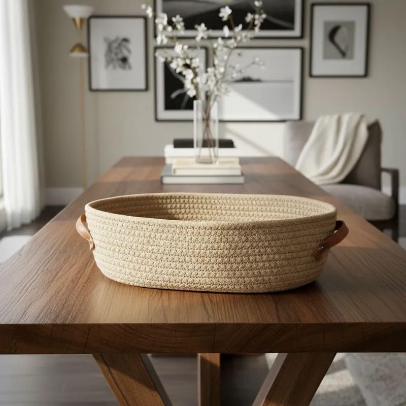 Cesto Organizador Decorativo em Corda Trançada
