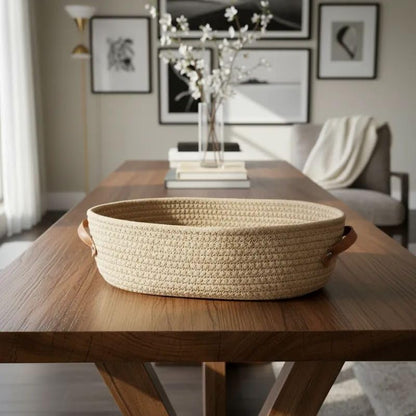 Cesto Organizador Decorativo em Corda Trançada
