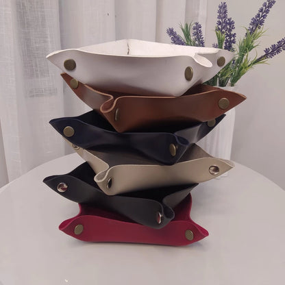 Organizador de Mesa Porta Treco em Couro