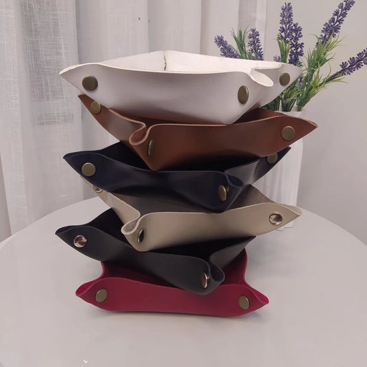 Organizador de Mesa Porta Treco em Couro
