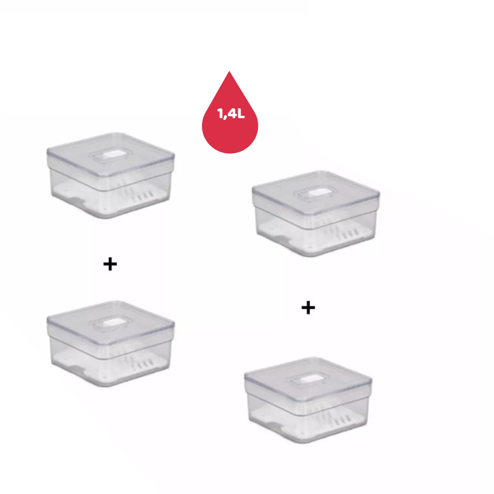 Kit Organizador De Geladeira Multiuso Acrílico Com Tampa