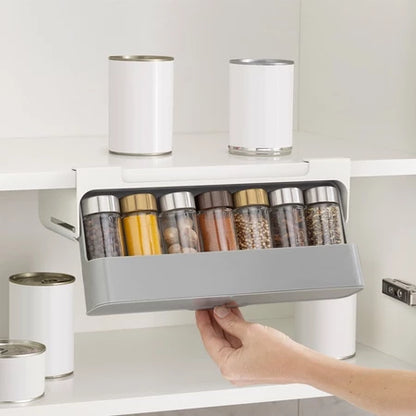 Organizador Porta Temperos Embutido com 6 Potes para Cozinha