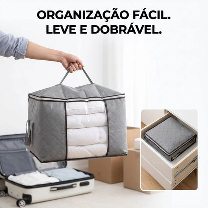 Organizador de Roupas com Visor Transparente – Proteção, Organização e Praticidade para seu Guarda-Roupa