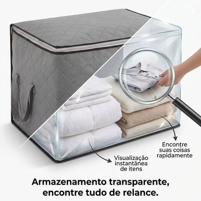 Organizador de Roupas com Visor Transparente – Proteção, Organização e Praticidade para seu Guarda-Roupa