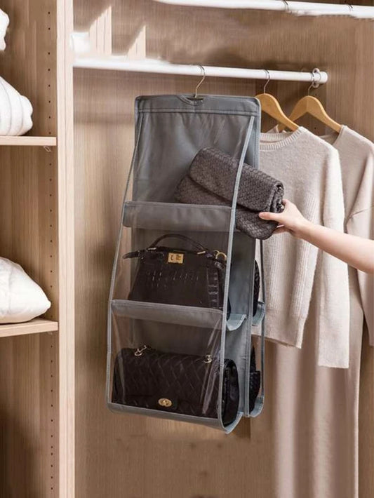 Rosalyra Beauty Organizador De Bolsas Cabide Para Guarda Roupa Com 6 Nichos Comeias Suporte Premium Cabideiro Multiuso Organizadora de Closet