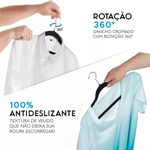 Cabide De Veludo Ultrafino (Kit)