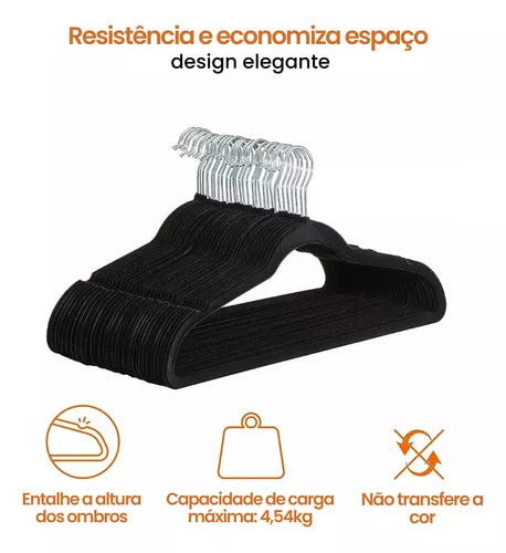Cabide De Veludo Ultrafino (Kit)