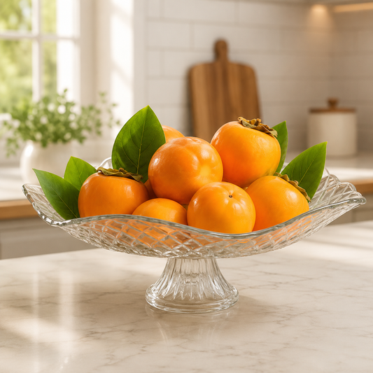 Fruteira de Vidro com Pé Gourmet – Centro de Mesa para Frutas e Saladas