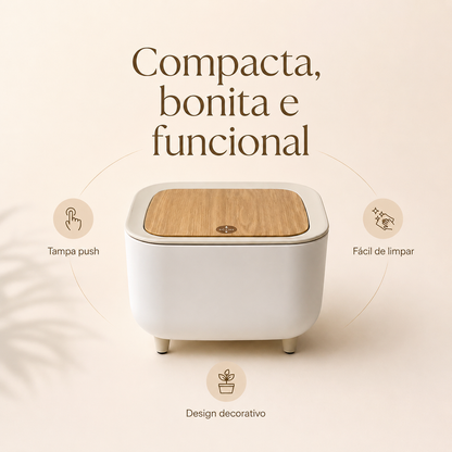 Mini Lixeira Multiuso de Mesa com Tampa – Compacta, Elegante e Funcional para Escritório, Cozinha e Lavabo