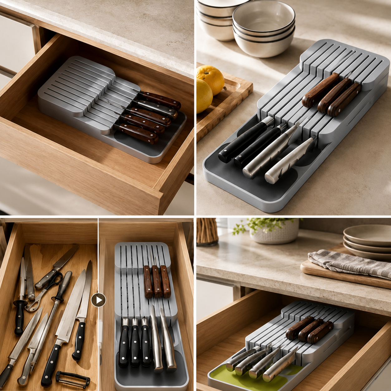 Kit com 2 Organizadores para Talheres e Facas