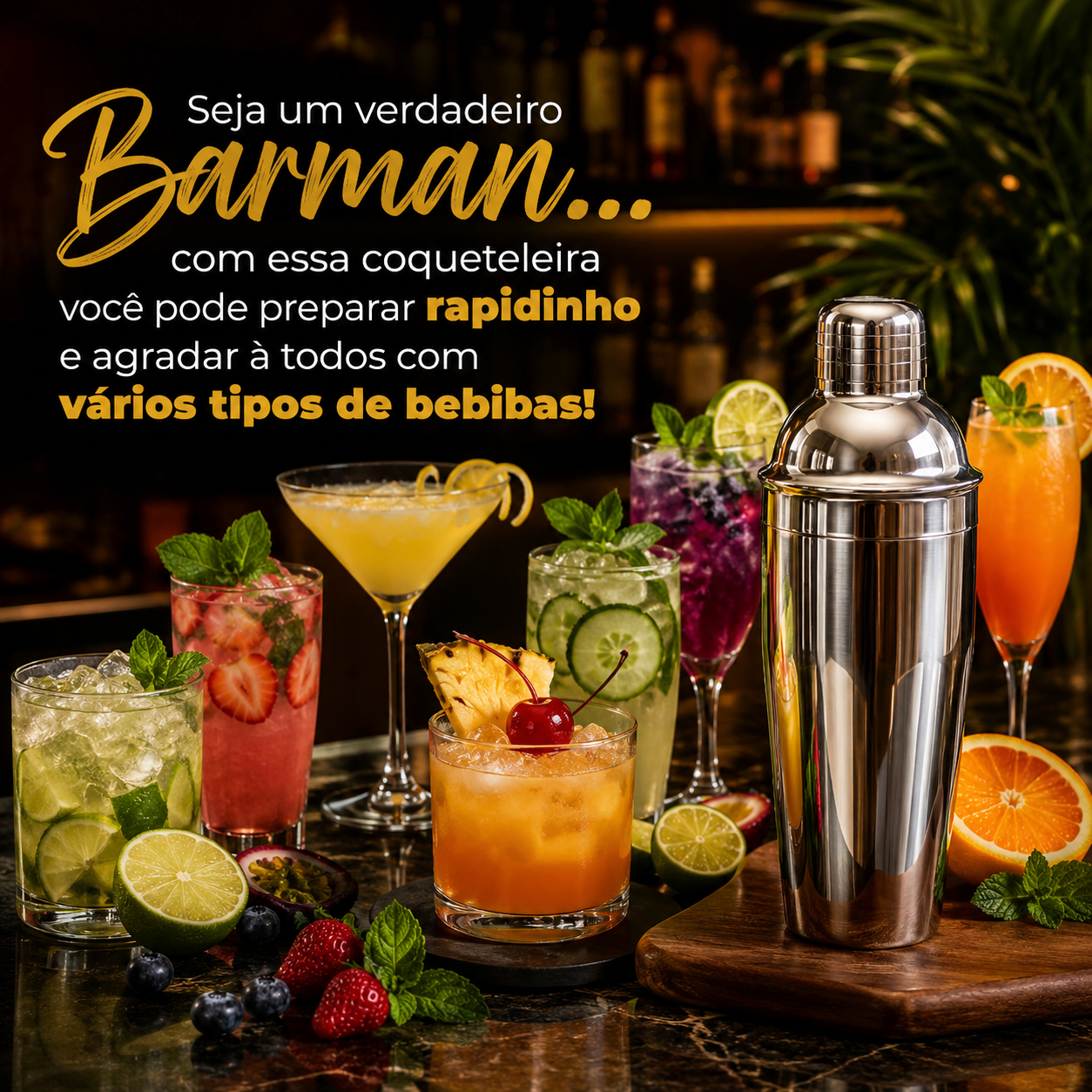 Kit Coqueteleira Profissional 12 Peças