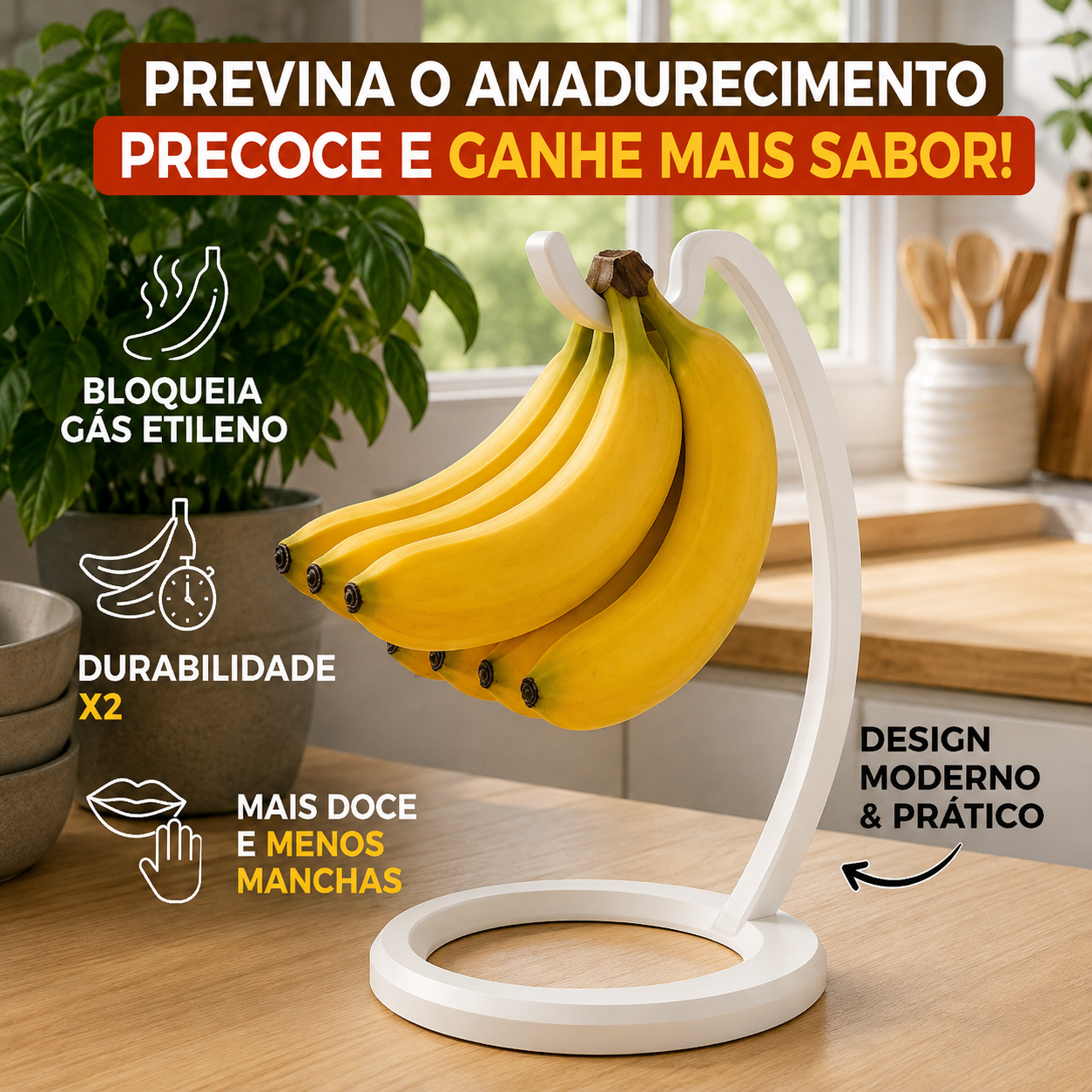 Suporte para Bananas Conserva Frutas