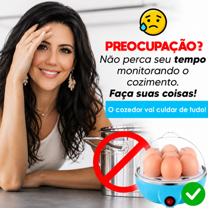 Cozedor Elétrico de Ovos a Vapor 350W com Desligamento Automático