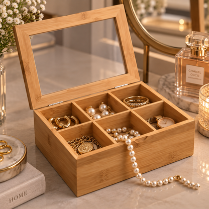 Caixa Organizadora Decorativa Multiuso Bambu