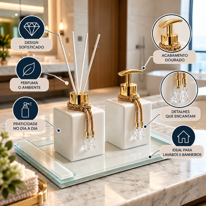 Kit Lavabo 2 Frascos Decorativos Housee