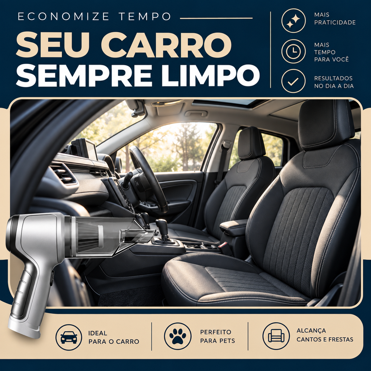 Mini Aspirador De Pó 3 Em 1 Sem Fio USB