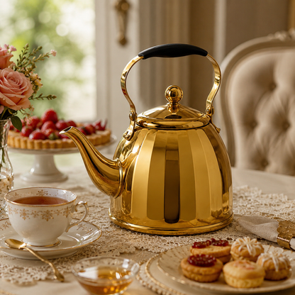 Chaleira com Infusor Gold Housee