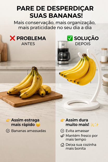Suporte para Bananas Premium – Conservação Inteligente e Elegância para sua Cozinha