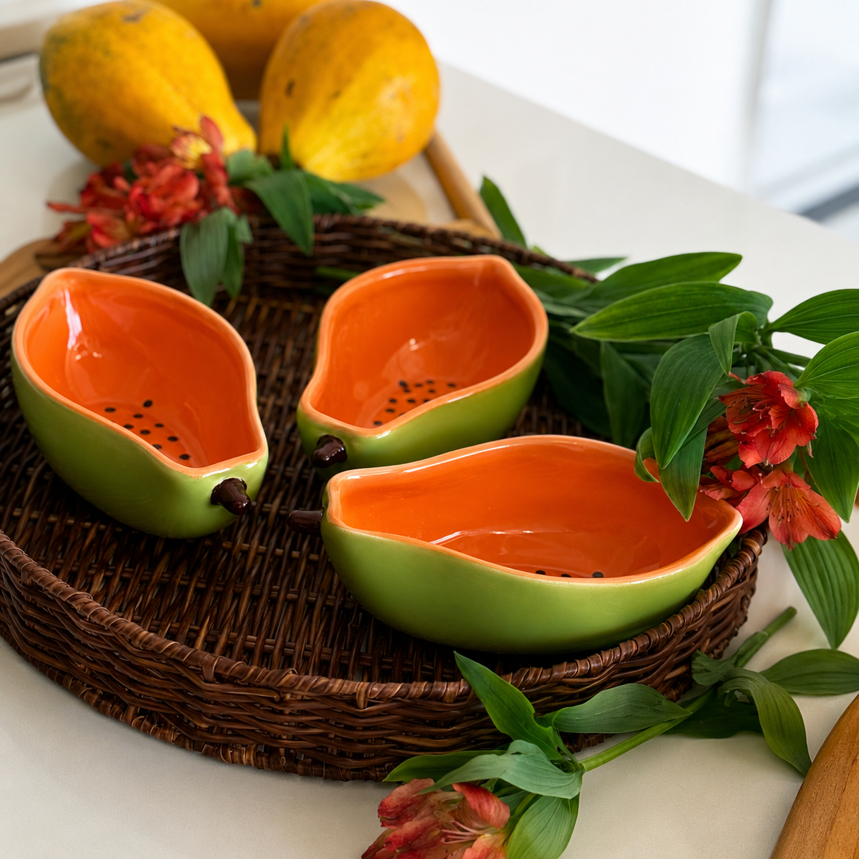 Bowl de Cerâmica em Formato de Fruta