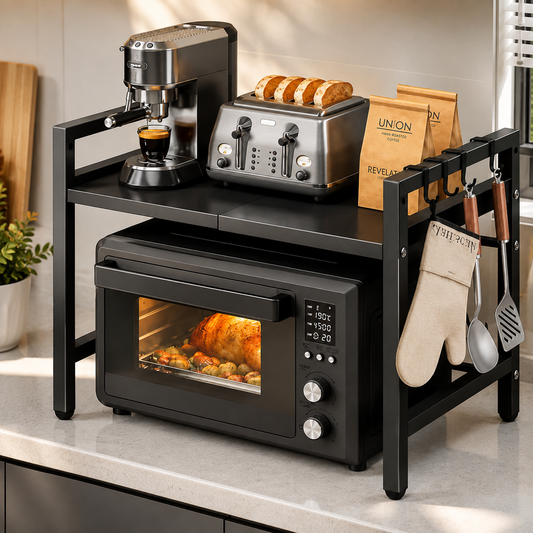 Rack Organizador Multiuso Ajustável para Micro-ondas e Cozinha