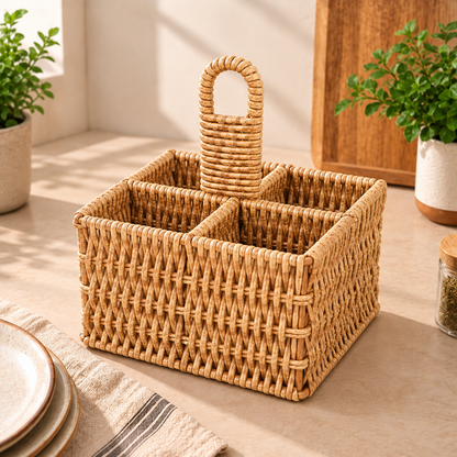 Porta Talheres E Temperos De Mesa Rattan Housee