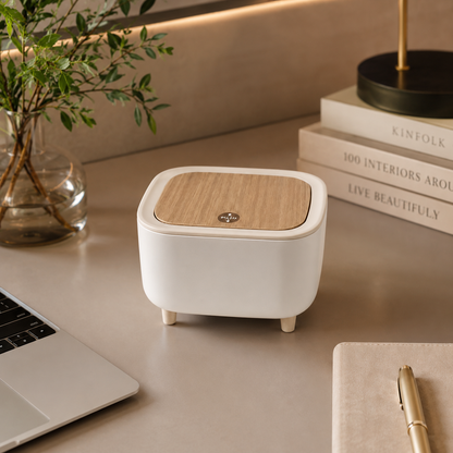 Mini Lixeira Multiuso de Mesa com Tampa – Compacta, Elegante e Funcional para Escritório, Cozinha e Lavabo