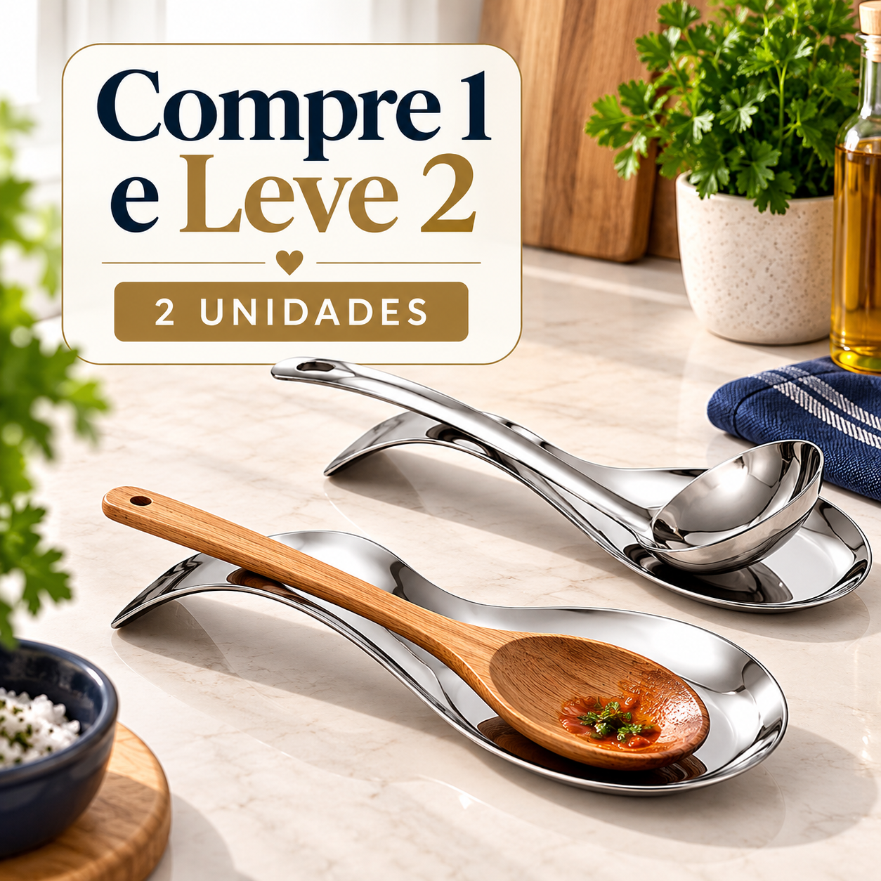 Descanso de Colher em Aço Inox Premium – Oferta Compre 1 e Leve 2 ou Compre 2 e Leve 3