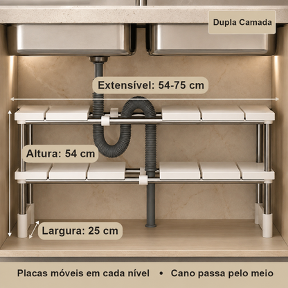 Prateleira Extensível Multiuso 2 Níveis