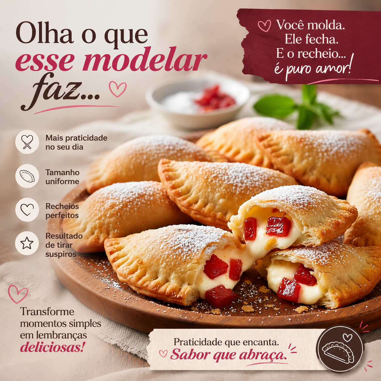 Modelador Manual 2 em 1 para Pastéis