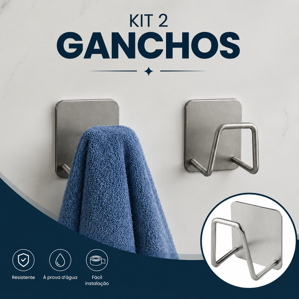 Kit 2 Suportes para Esponja em Aço Inox – Ganchos para Pia e Cozinha