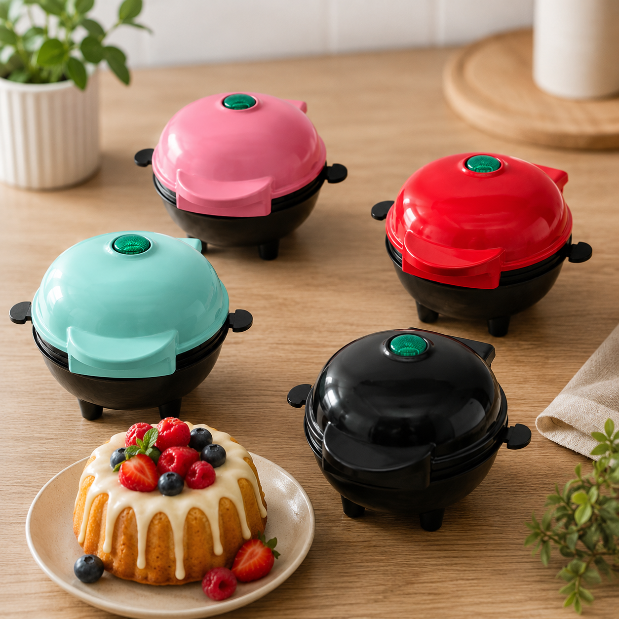 Mini Máquina Elétrica para Fazer Bolinhos – Compacta, Rápida e Prática