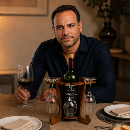 Adega de Mesa Vinhos 4 Taças – Suporte Decorativo para Vinho