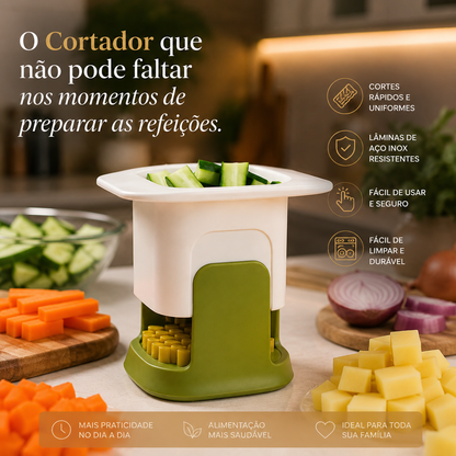 Cortador e Fatiador Manual de Legumes e Frutas – Multiuso para Cozinha