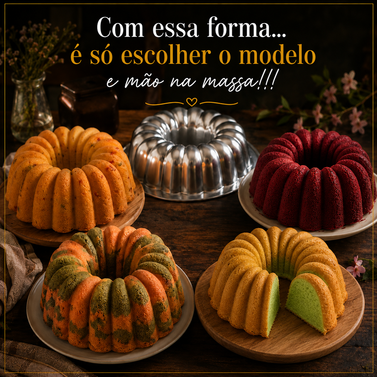 Forma de Alumínio Gomada para Bolo – Assados Perfeitos e Desenforme Fácil