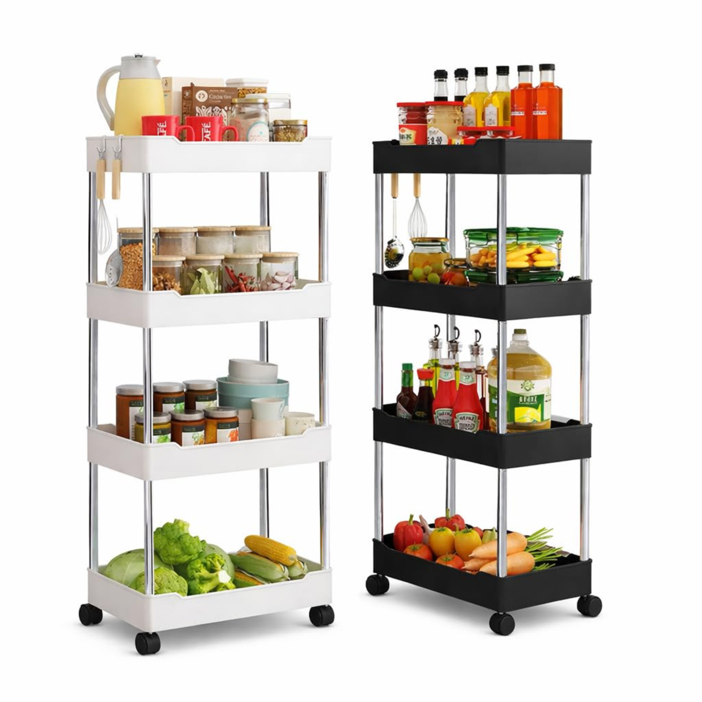 Organizador Multiuso com Rodinhas – Mais Espaço e Organização para sua Cozinha