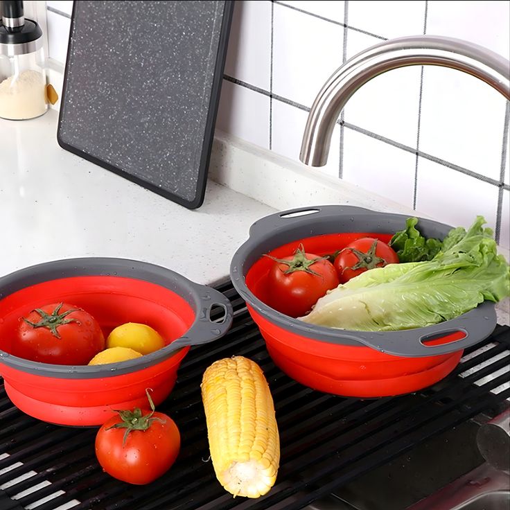 Escorredor de Silicone para Alimentos Dobrável