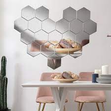 Espelhos Adesivo Hexagonal Decorativos (Kit)