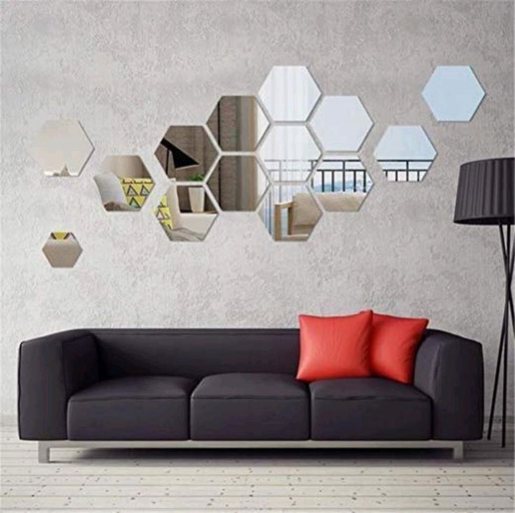 Espelhos Adesivo Hexagonal Decorativos (Kit)