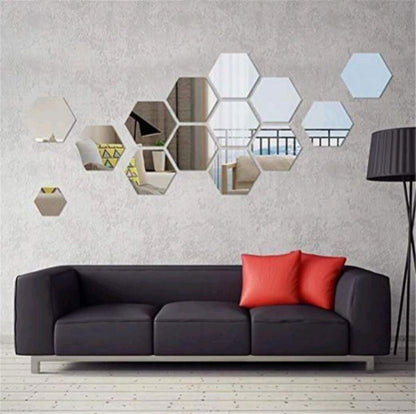 Espelhos Adesivo Hexagonal Decorativos (Kit)