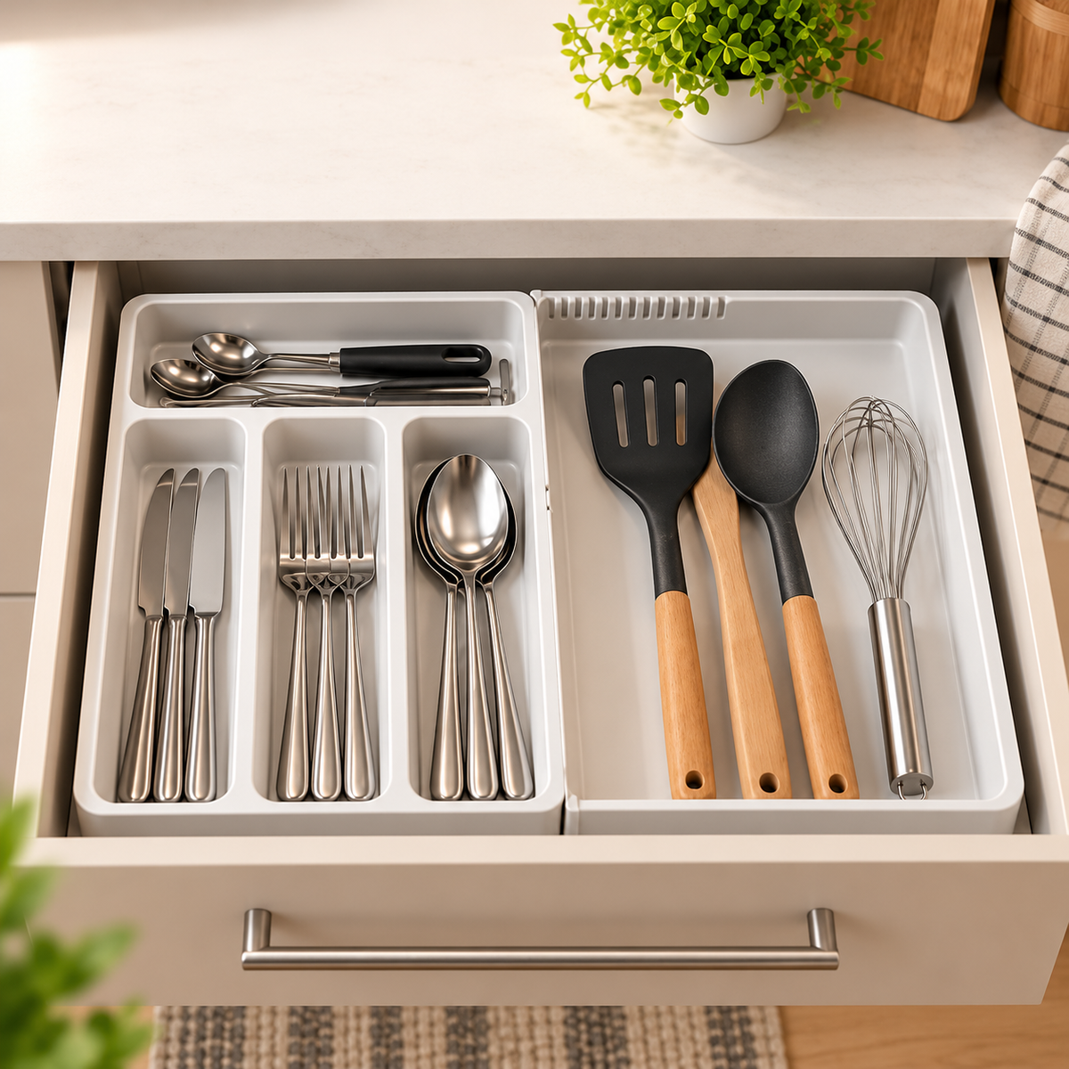 Organizador Para Talheres Extensível White Housee