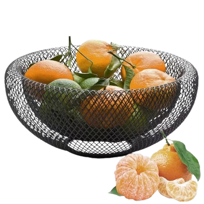 Fruteira De Mesa Aramado Preto Cesto De Frutas Minimalista