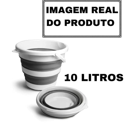 Balde Retrátil Plástico e Silicone