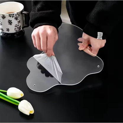 Bandeja Decorativa Acrílico Cristal com Pés de Madeira